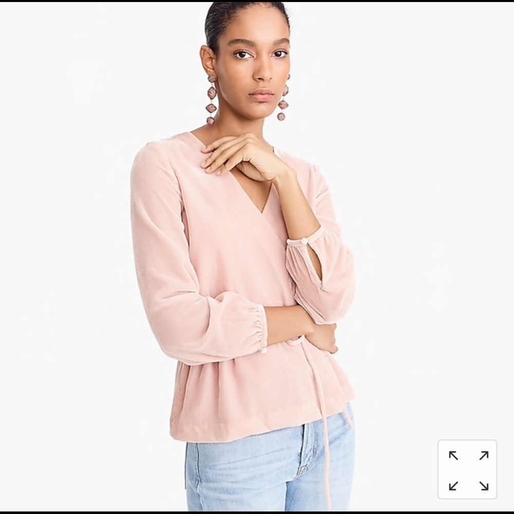 NWT J crew Velvet Wrap Top 0P